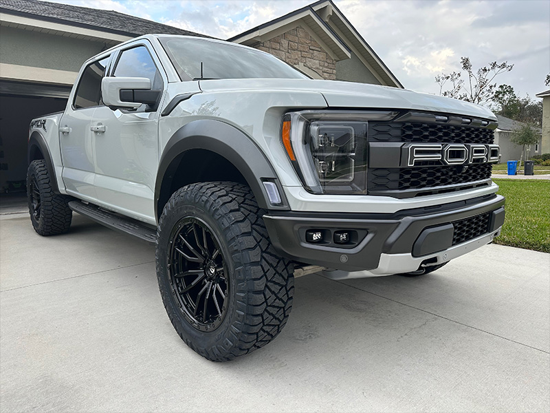 2023 Ford F150 Raptor Fuel Rebel 22x10 Nitto Ridge Grappler Leveled Suspension 