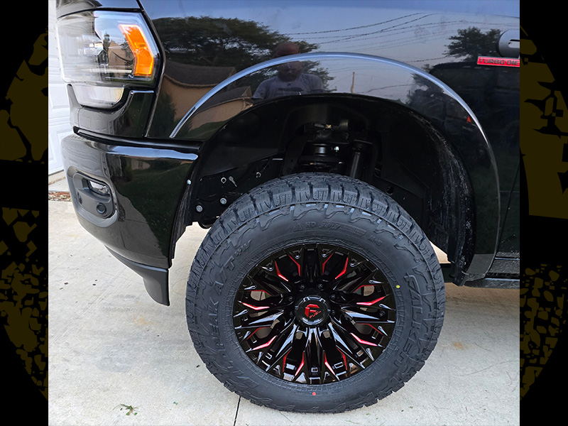2024 Ram3500 Fuel Flame 20x10 Falken Wildpeak 4 35x12 50r20 Leveled 
